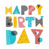 Happy Lettering, a retro birthday card with artistic and simplified letters